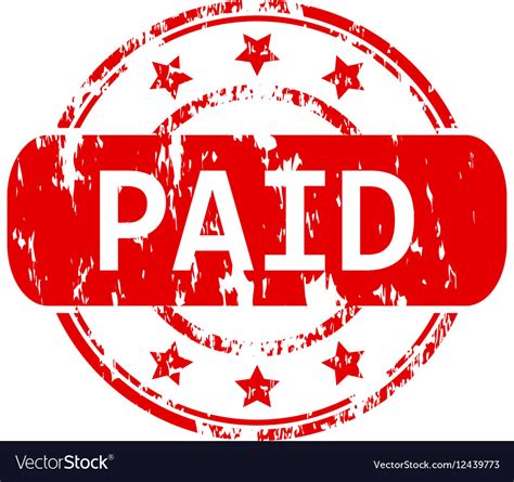 Paid Rubber Stamp Royalty Free Vector Image VectorStock