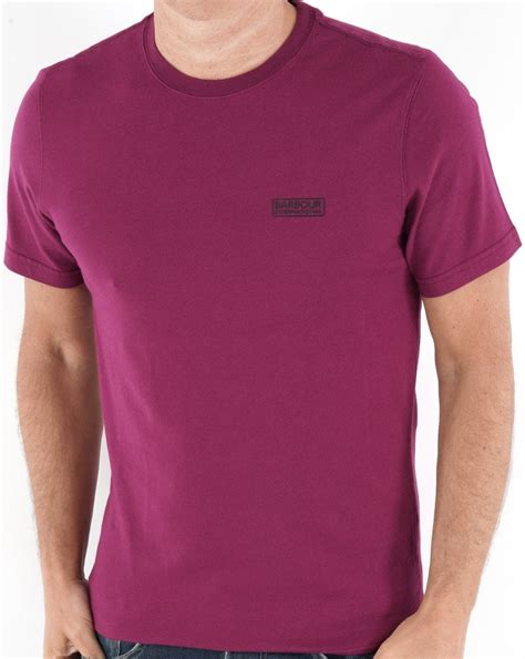 Barbour Small Logo T Shirt In Magenta 80s Casual Classics
