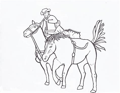 rodeo coloring pages bareback rider with pick up man color page by