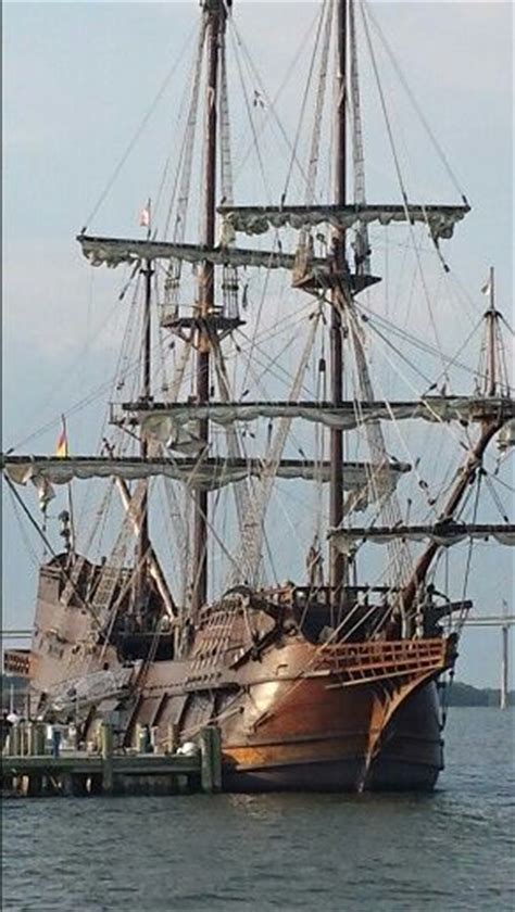 16th Century Spanish Ship El Galeon Docks On Charleston For First