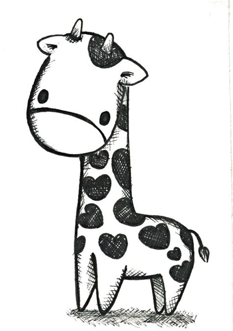 I Love This Sketch Of A Happy Little Baby Giraffe Cutie Sweetheart