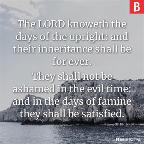 The LORD Knoweth The Days Of The Upright And Their Inheritance Shall