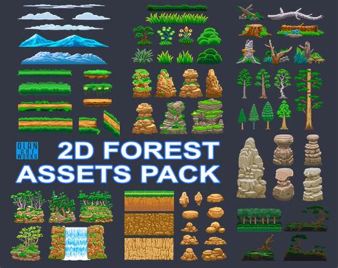 Artstation 2d Forest Assets Pack Ver2 Game Assets