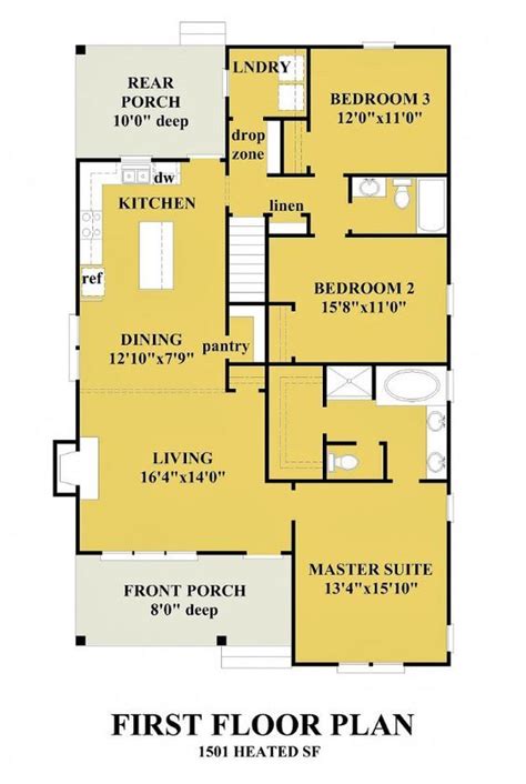 House Plan 2559 00558 Narrow Lot Plan 3 004 Square Feet 4 Bedrooms 2 5