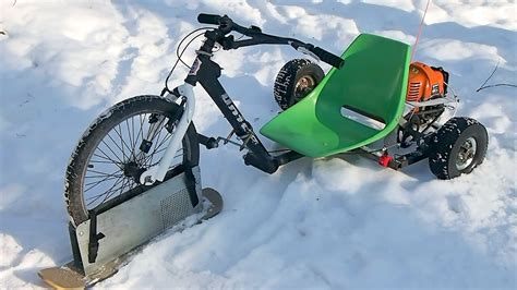Snowmobile With The Motor Homemade Snowmobile Drift Trike Diy