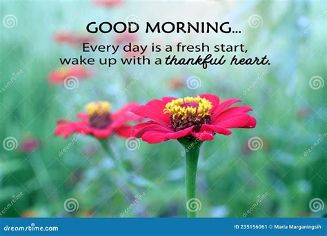 Morning Greeting Card With Positive Inspirational Message Every Day