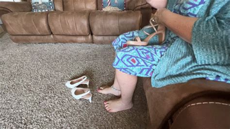 Deb Tries On Her New Beige Chinese Laundry Taryn High Heel Sandals For The First Time Fucks