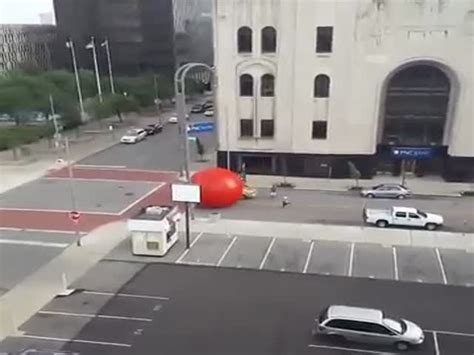 Giant Red Ball Escapes From Art Installation In Toledo Video