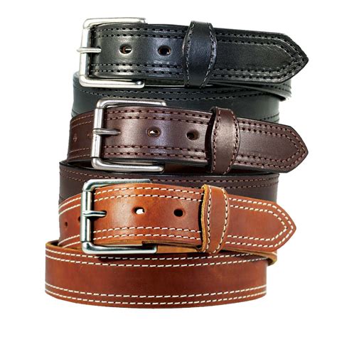 1 12 Double Stitched Mens Harness Leather Work Belt Yourtack