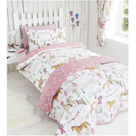 Unicorn floral cartoon bedding set ideas, description: GIRLS SINGLE DUVET COVER SETS BEDDING UNICORN FLOWER HORSE ...