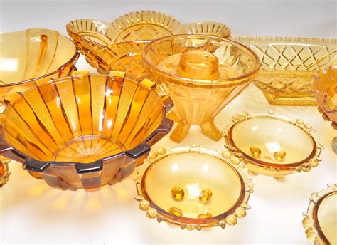 A Group Of Early 20th Century Art Deco 1930 S Orange Glassware With Some Frosted Examples To Incl