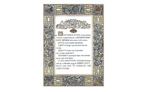 Preamble Of Original Indian Constitution Wall Frame Large A3 I