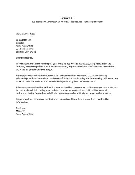 24 Sample Recommendation Letter Template