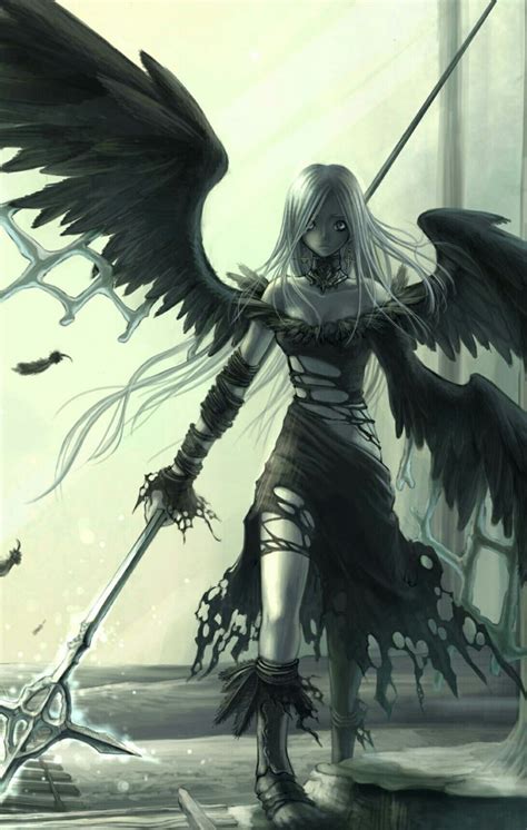 Black Angel Anime Fallen Angel Fallen Angel Anime Art