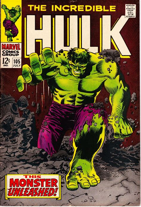 The Incredible Hulk 105 1st Series 1962 1999 July 1968 Marvel Comics