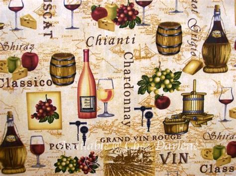 Crafts Wine Bottles Names Colorful Black Cotton Fabric Fq Fabric