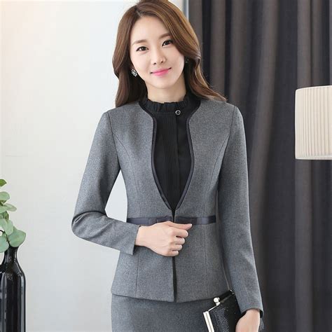 Women Business Suits Long Sleeve Fashion Elegant Office Ladies Suit