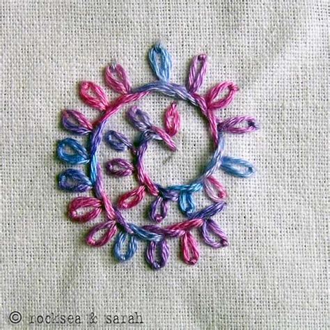 How To Do Petal Chain Stitch Sarahs Hand Embroidery Tutorials