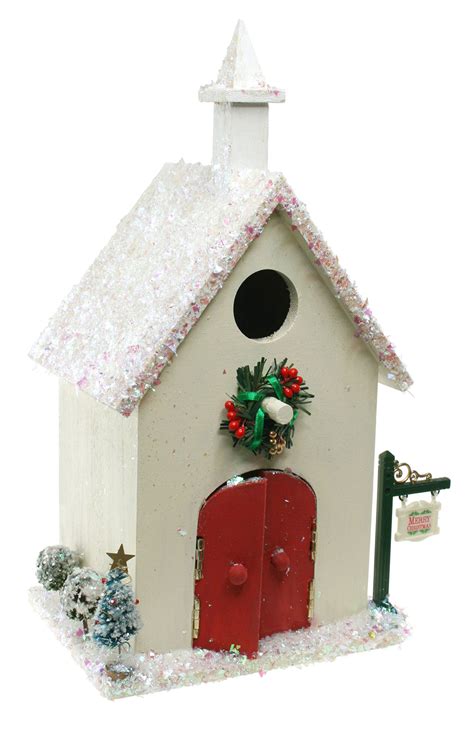 Christmas Church Birdhouse Sparrow Innovations