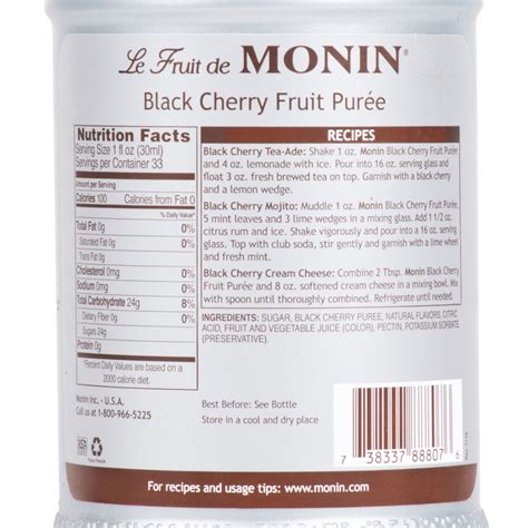 Monin 1 Liter Black Cherry Fruit Puree