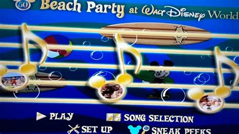 Disney Sing Along Songs Beach Party At Walt Disney World DVD Menu Walkthrough YouTube