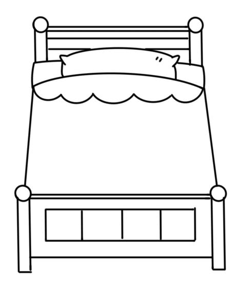 Simple Bed Coloring Page Free Printable Coloring Pages For Kids