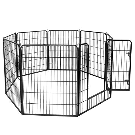 Zeny 39h 8 Panels Heavy Duty Metal Pet Dog Exercise Pen Kennel Fence