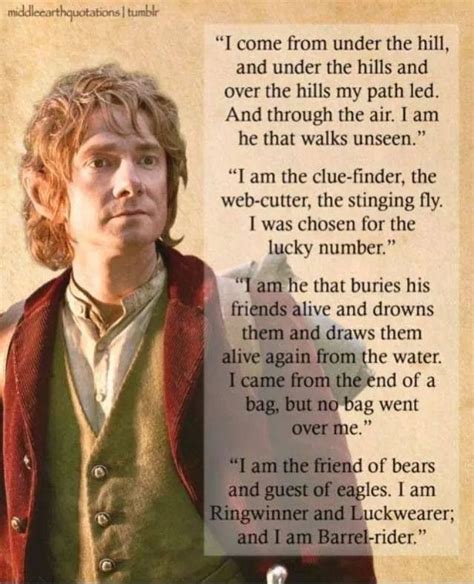 Bilbo Baggins The Hobbit Earth Quotes Middle Earth