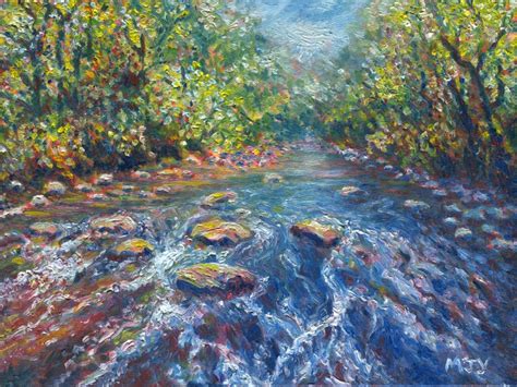 Raging River Art Original Oil Painting For Sale