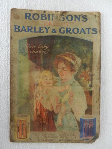 Vintage Robinsons Patent Barley And Groats Ad Litho Paper Boardlondon