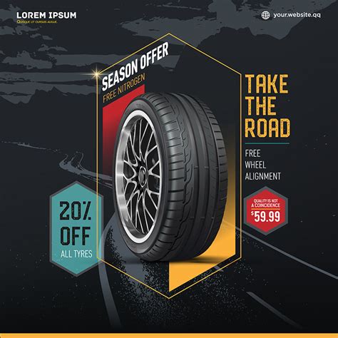 Tires Car Advertisement Poster Black Rubber Tyre Sale On Behance