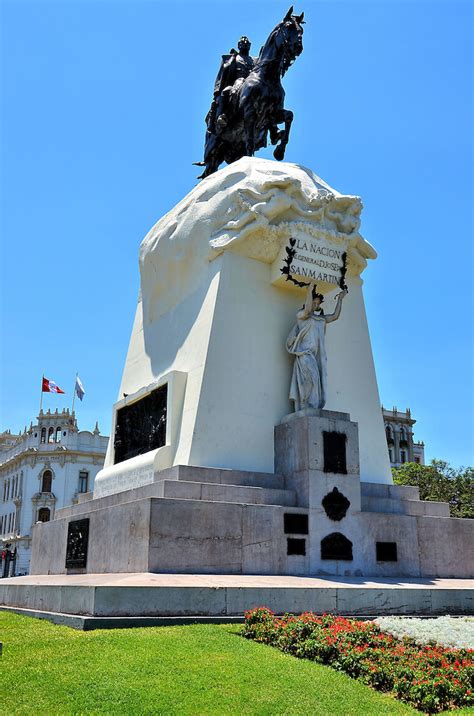 General José De San Martin Equestrian Statue In Lima Peru Encircle