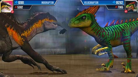 Indoraptor Vs Velociraptor Jurassic World The Game Youtube