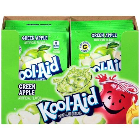X10 Kool Aid Green Apple Flavor Drink Mix Packets Exp 30820 50