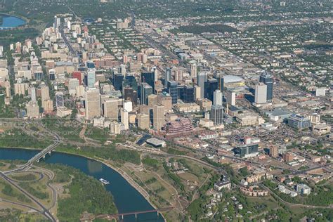 Aerial Photo Edmonton Skyline 2016