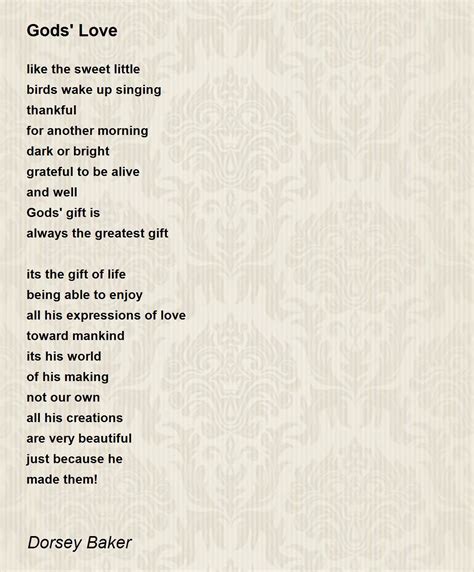 Gods Love Gods Love Poem By Dorsey Baker