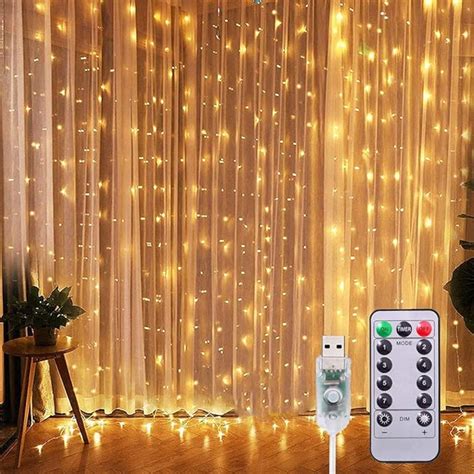 Curtain String Lights Hanging Window Lights With Remote Control Usb