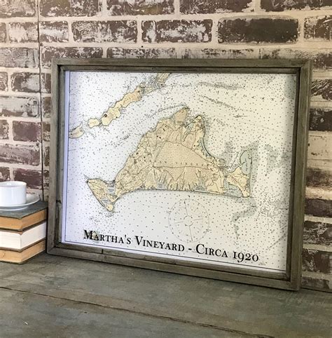 Vintage Martha S Vineyard Map Circa Framed Map