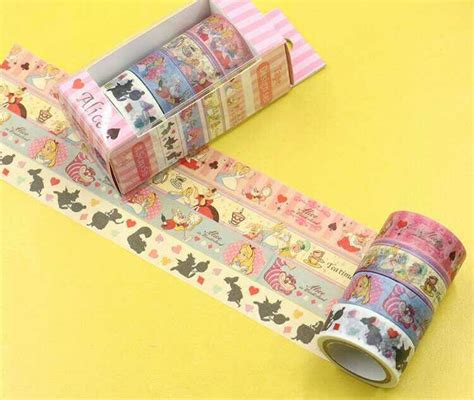 Rolls Alice In Wonderland Washi Tape Set Kawaii Masking Tape Etsy