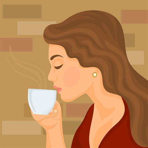 Woman Relaxed Drinking Coffee 2878424 Vector Art At Vecteezy