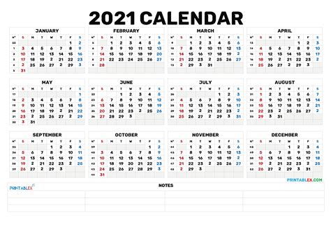 Fill In Yearly Calendar 2021 Calendar Template Printable Monthly Yearly