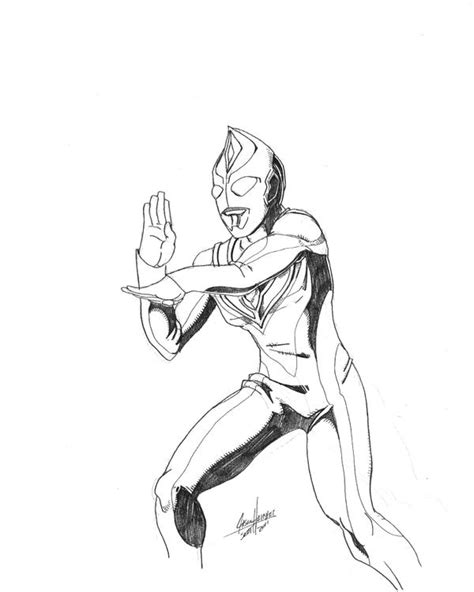 Ultraman Drawing Sketch Coloring Page