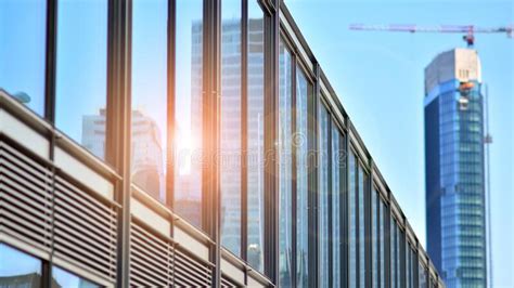 Transparent Glass Wall Of Office Building Stock Photo Image Of