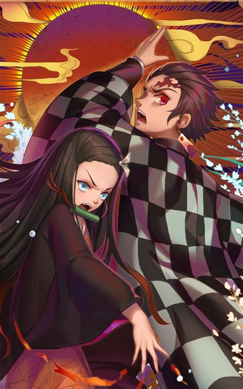 800x1280 Demon Slayer Kimetsu No Yaiba Art Nezuko X Tanjiro Nexus 7