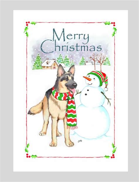 The Wonderful German Shepherd Dog Is Featured On This Christmas Card