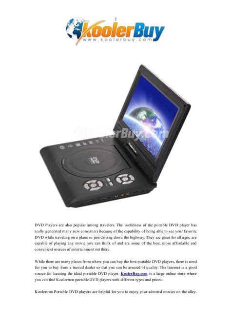 Koolertron Portable Dvd Player At Koolerbuy For Your Entertainment