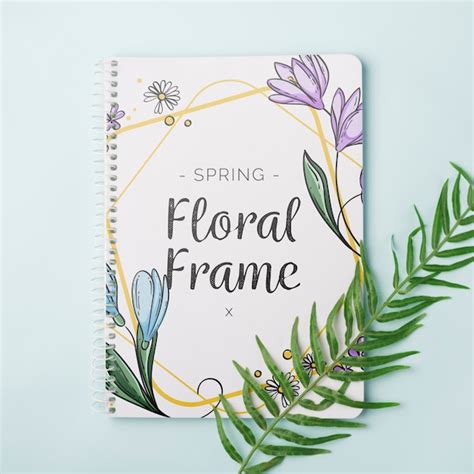 Premium Psd Notepad Template For Spring With Flowers