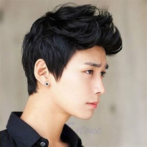They are an affordable alternative to the invisible wigs and are ready to ship subject to availability. Men Korean Handsome Vogue Black Short Hair Cosplay Party ...