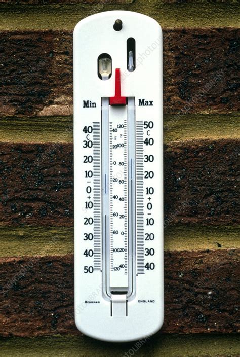Maximum and minimum thermometer - Stock Image E180/0301 - Science Photo
