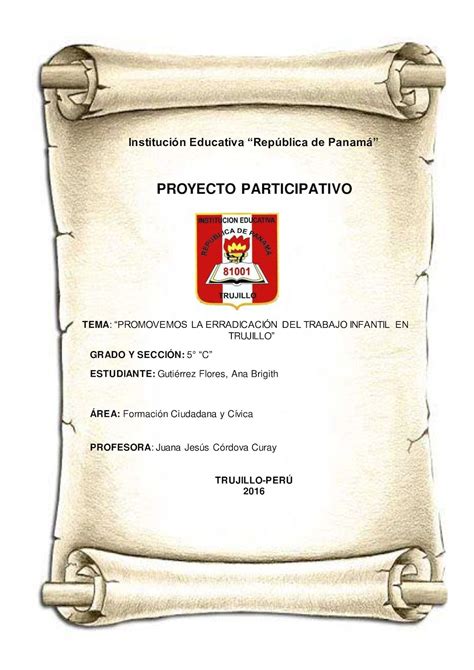 Calaméo Proyecto Participativo En Contra Del Trabajo Infantil En Trujillo
